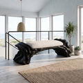 Contemporary Halloween Wood Bench With Oyster Inspired Base For Reading Nook
