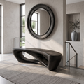 Mid Century Accent Bench With Rounded Arch Base For Bathroom