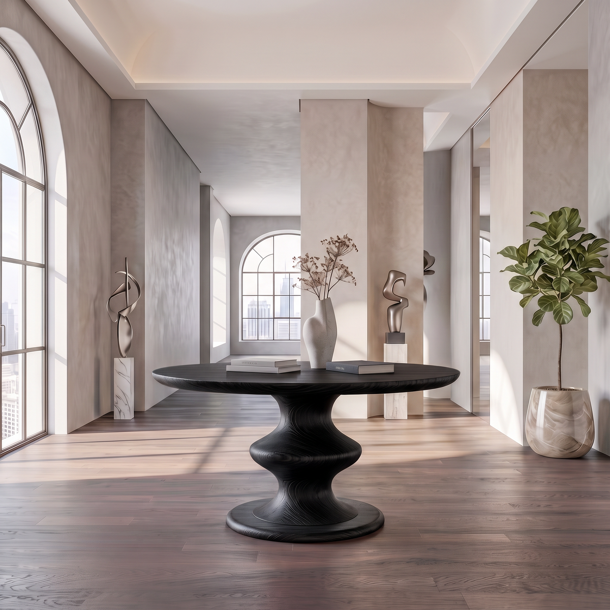 Contemporary Round Foyer Table