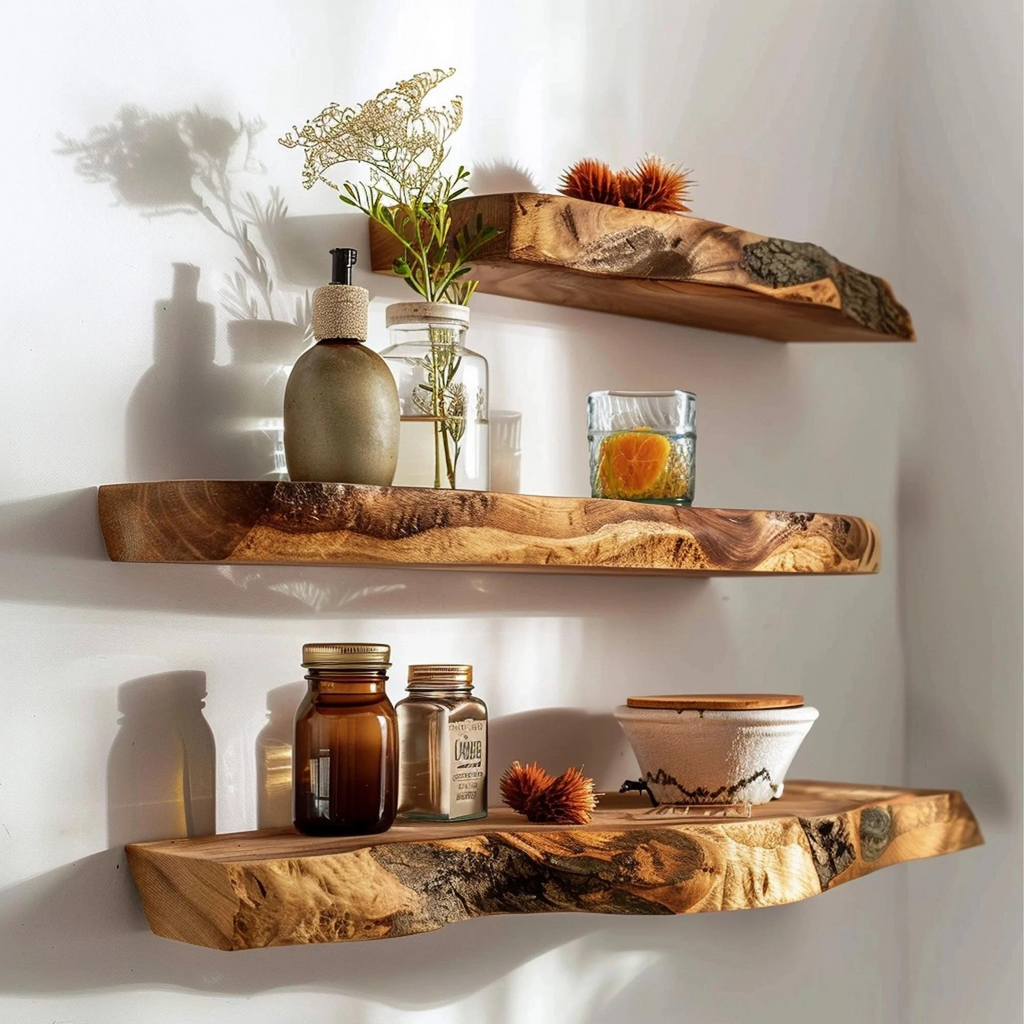 Custom Floating Shelf Live Edge