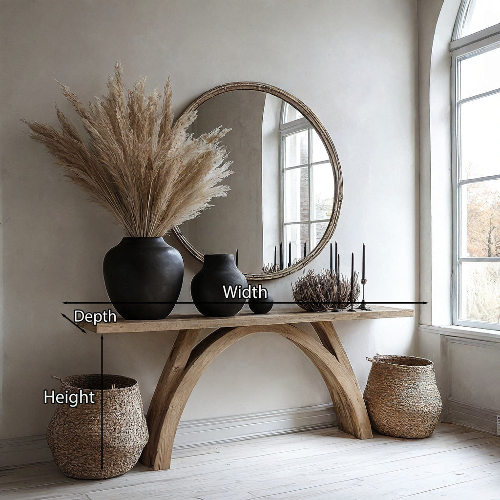 Wood Entryway Table, Slim Solid Wood Console for Hallways