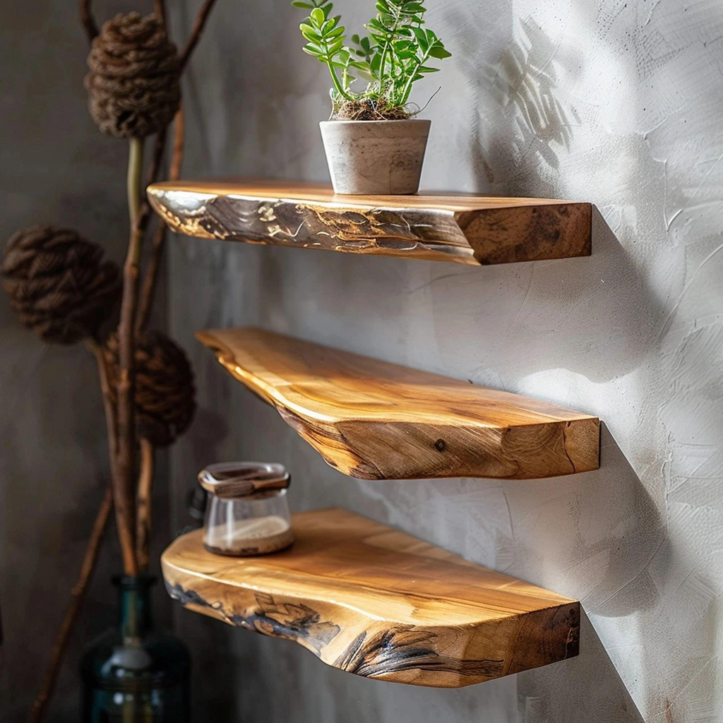 Custom Floating Shelf Live Edge
