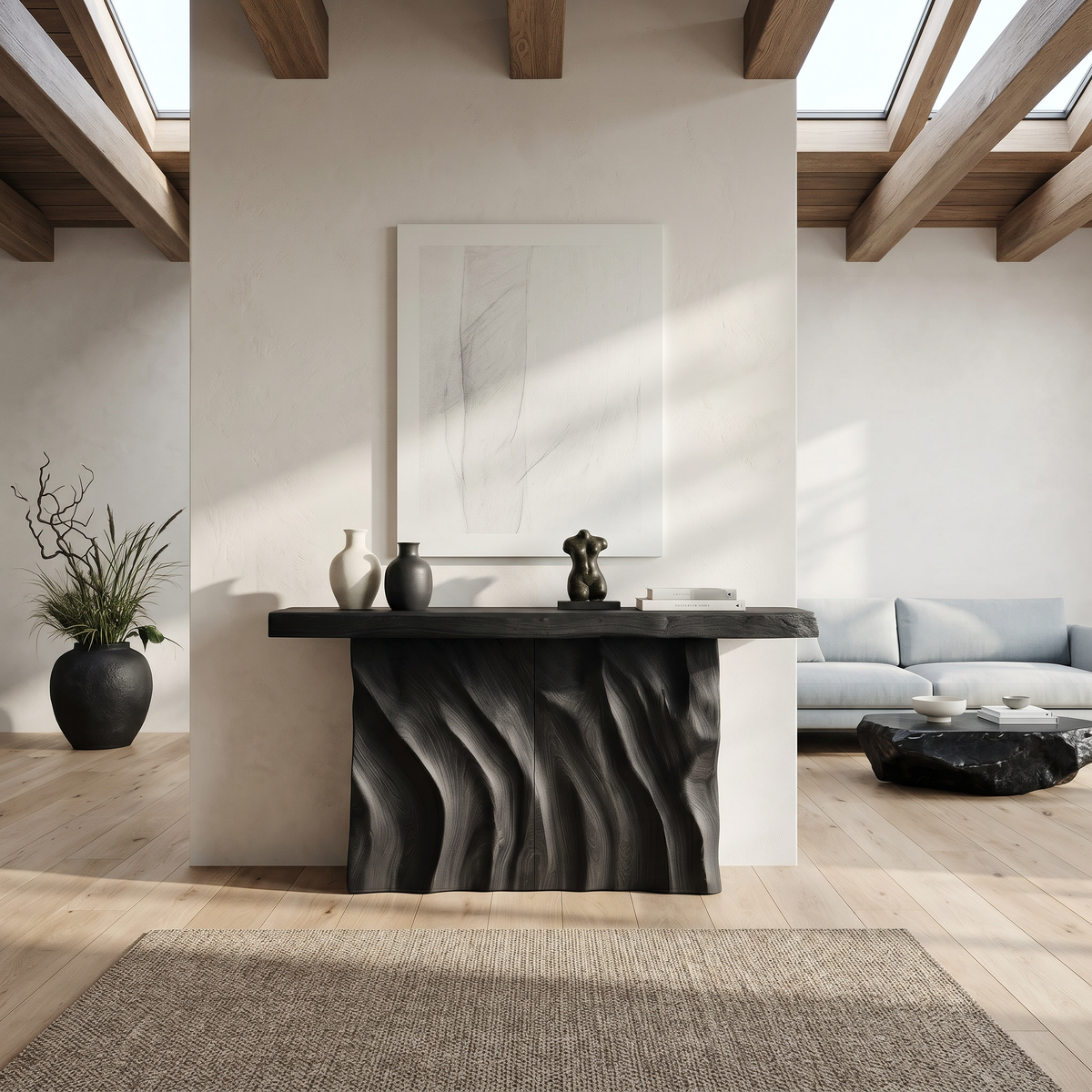 Contemporary Live Form Hall Table For Loft Interior Space