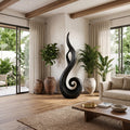 Handcrafted Spiral Wood Sculpture For Luxury Foyer Home Decor