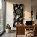 Wooden Wall Clock with Openwork Geometric Design