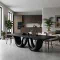 Contemporary Two Wavy Legs Dining Table For Dining Room