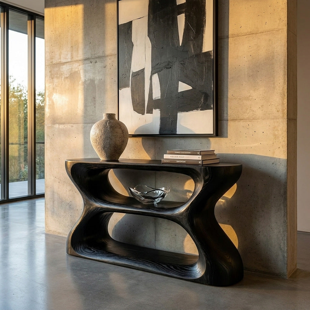Organic Style Natural Wood Console Table