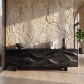 Minimalist Wooden Sideboard, Modern Solid Wood Buffet Storage Cabinet