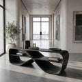 Contemporary Sculptural Natural Wood Console Table For Living Room