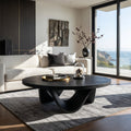 Contemporary Round Coffee Table With Continuously Curved Base For
