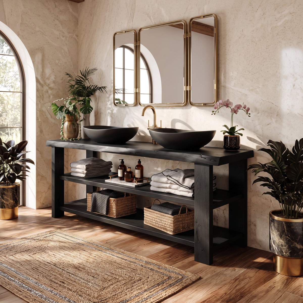 Farmhouse Vanity With Storage For Bathroom Decor Ideas
