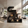 Luxury S-Shaped Wooden Storage Shelf For Contemporary Spaces