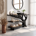 Live Edge Bathroom Vanity Console, Modern Solid Wood Sink Stand