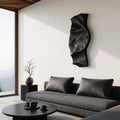 Contemporary Wall Clock, Unique Vertical Abstract Wooden Clock