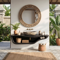 Live Edge Bathroom Vanity, Handcrafted Floating Solid Wood Sink Shelf