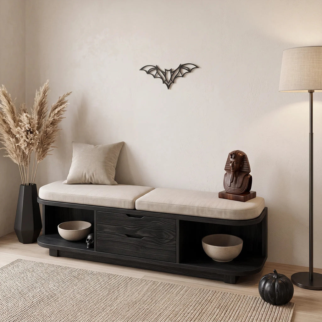 Halloween Storage Bench Cushion For Spooky Bedroom Decor