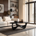 Live Edge Coffee Table, Rustic Solid Wood Low Table for Living Room