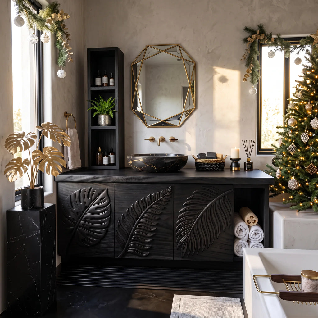 Handcrafted Rustic Xmas Bathroom Vanity Mountain Retreat