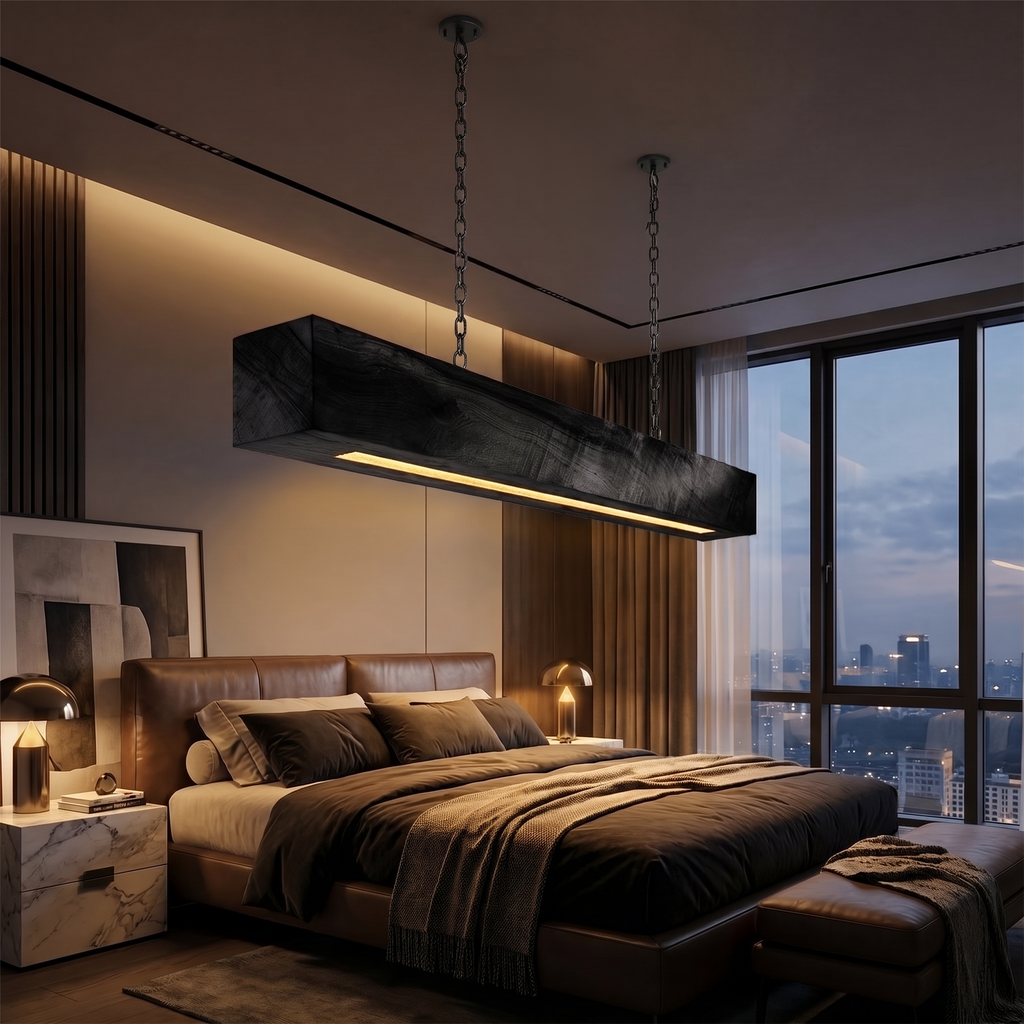 Wood Accent Lamp, Modern Sculptural Light for Kitchen Counter