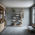 Driftwood Tree Branch Coat Rack With Shelf Shoe Storage