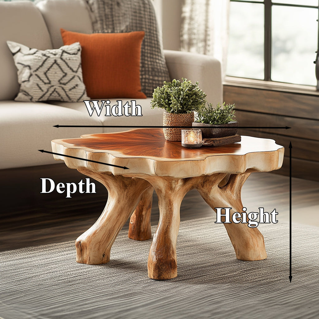 Handcrafted Rustic Coffee Table With Solid Wood Design