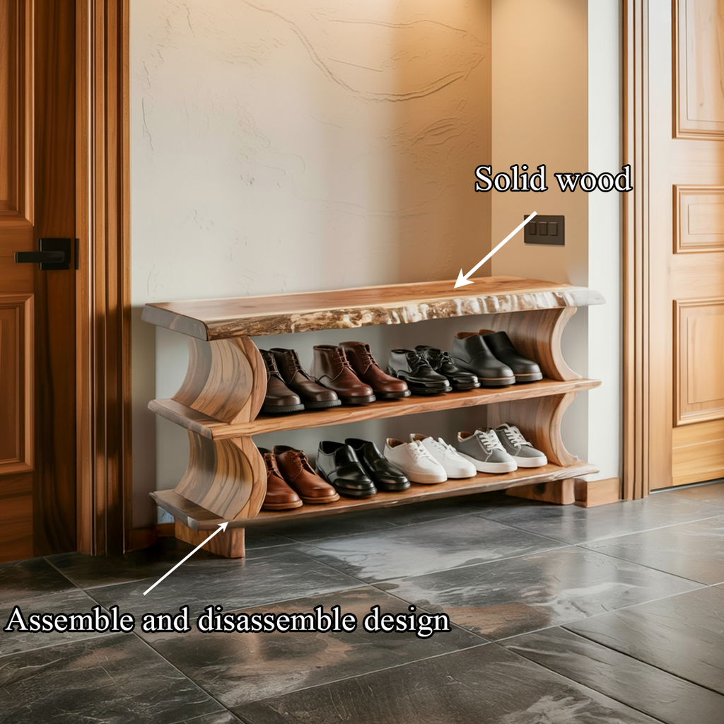 Artistic Wave Shoe Stand Mudroom And Entryway