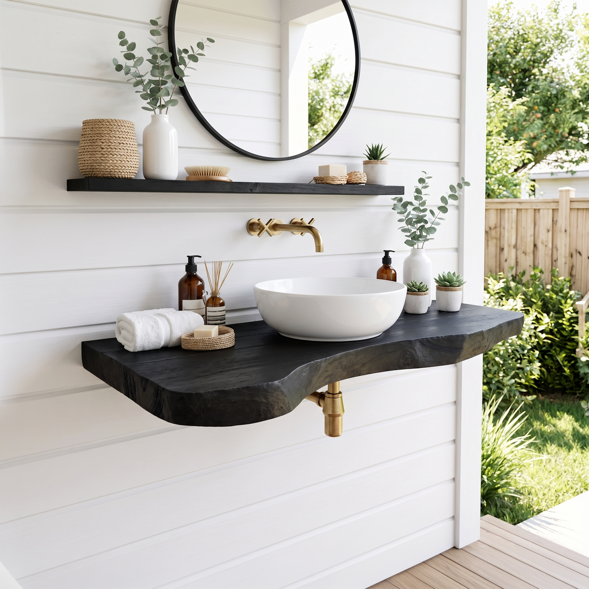 Rustic Live Edge Vanity For Modern Bathroom Designs