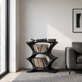 Contemporary Record Player Cabinet With 2-Tier Shelf For Living Room