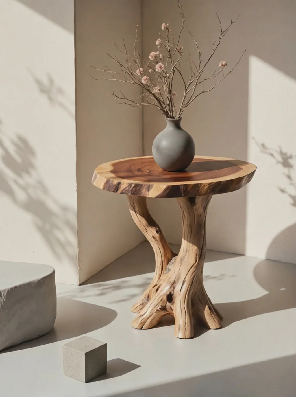 Rustic Live Edge End Table