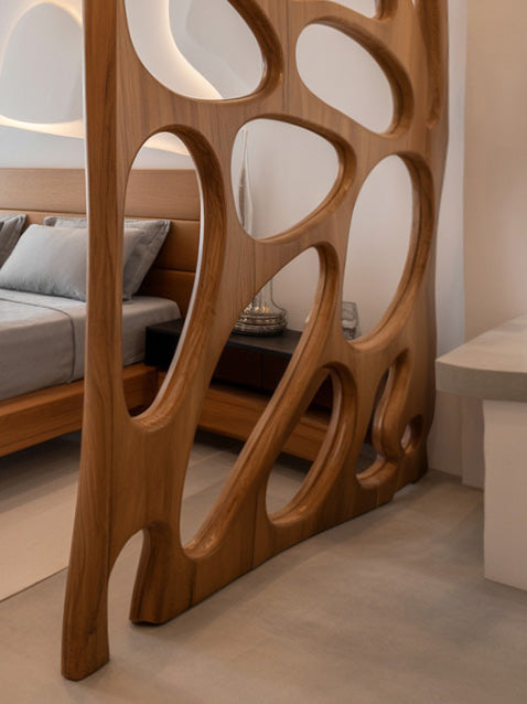 Artistic Room Divider With Sculptural Design For Bedroom Or Living