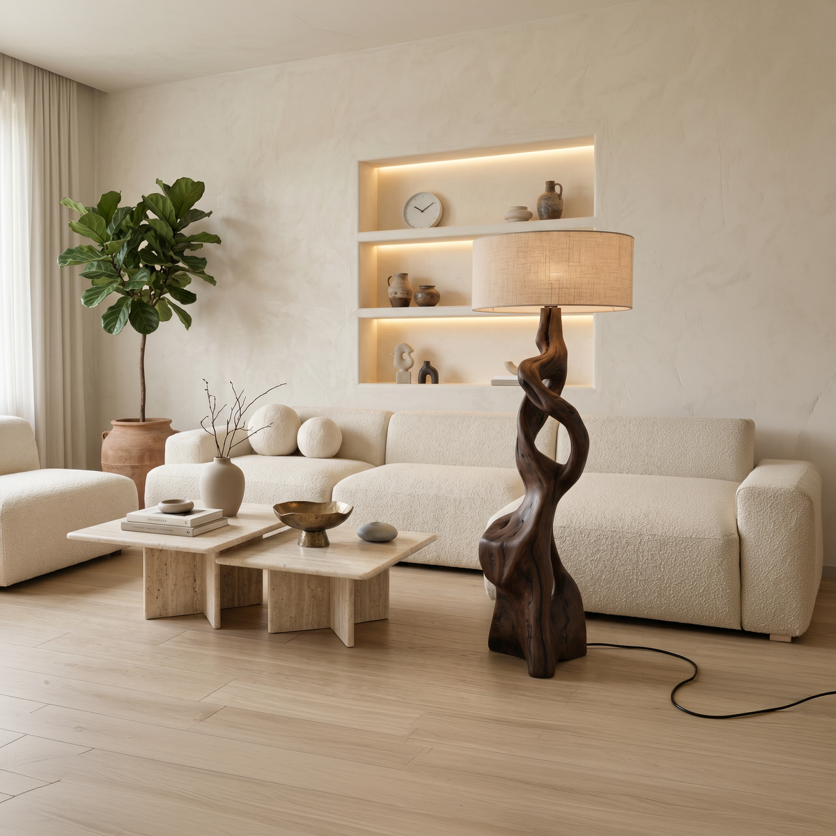 Artistic Carved Floor Lamp For Bedroom Or Living Room