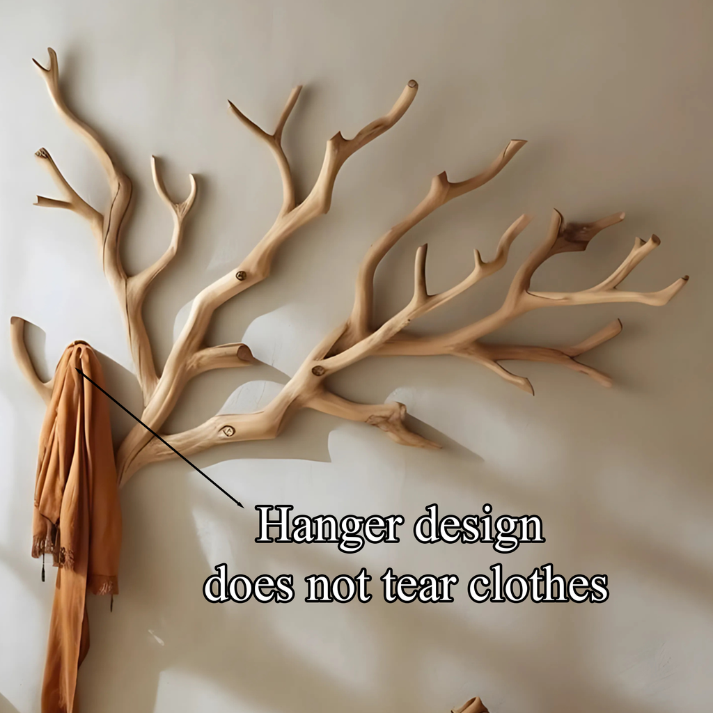 Driftwood Coat Rack, Custom Wall-Mounted Tree Branch Clothes Hanger