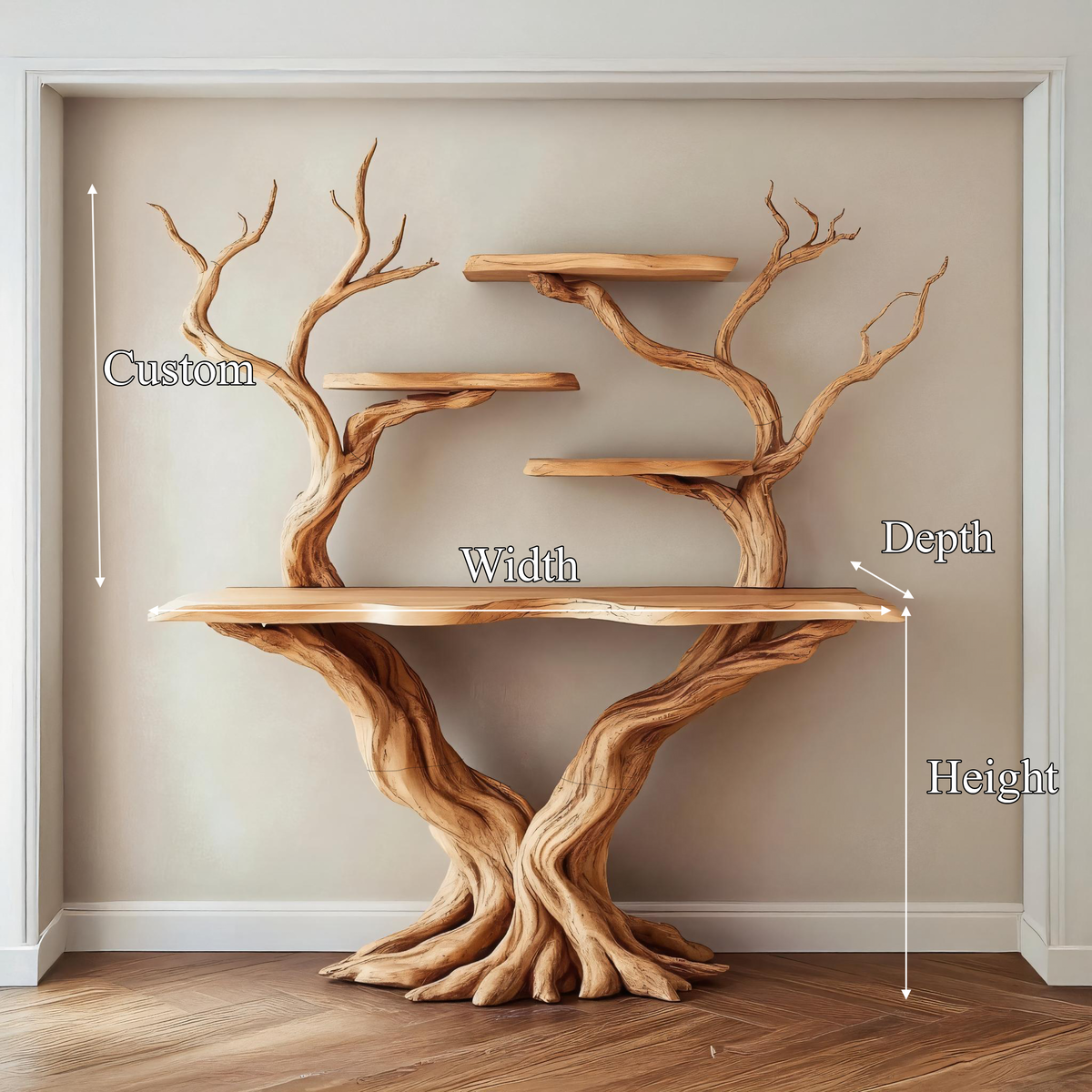 Console Table Solid Wood Rustic Farmhouse Gift