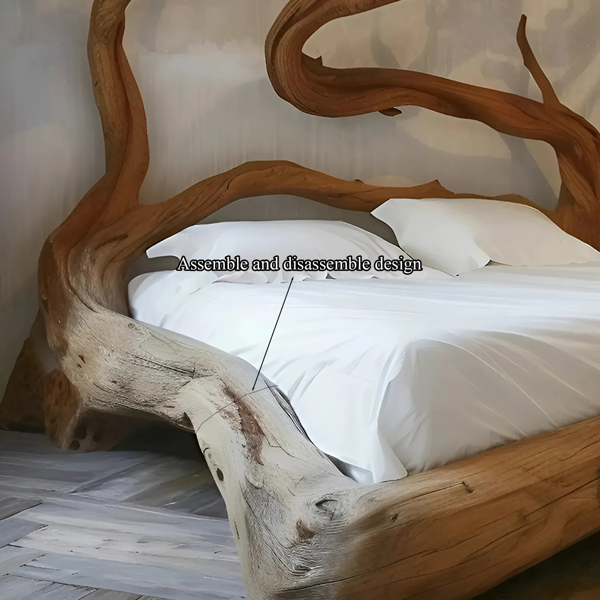 Backdrop Bed Frame Wood Furniture Handmade Decor Bedroom Valentine Gift