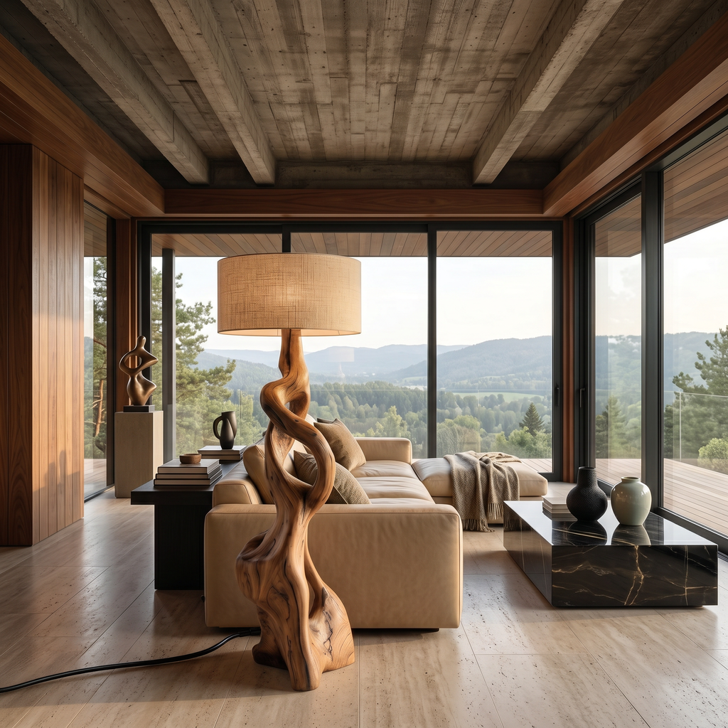 Artistic Carved Floor Lamp For Bedroom Or Living Room