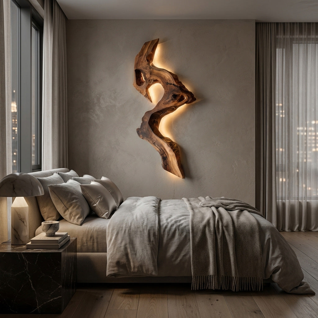 Artistic Solid Wood Wall Light For Modern Interior