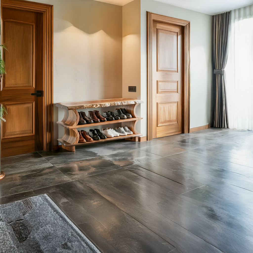 Artistic Wave Shoe Stand Mudroom And Entryway