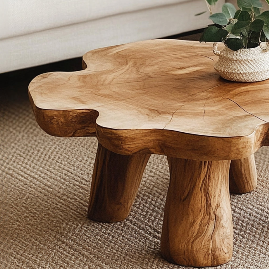 Farmhouse Living Edge Coffee Table With Reclaimed Wood