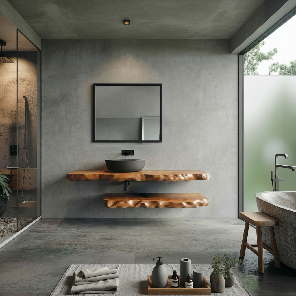 Industrial Live Edge Bathroom Vanity For Bathroom And Vanity