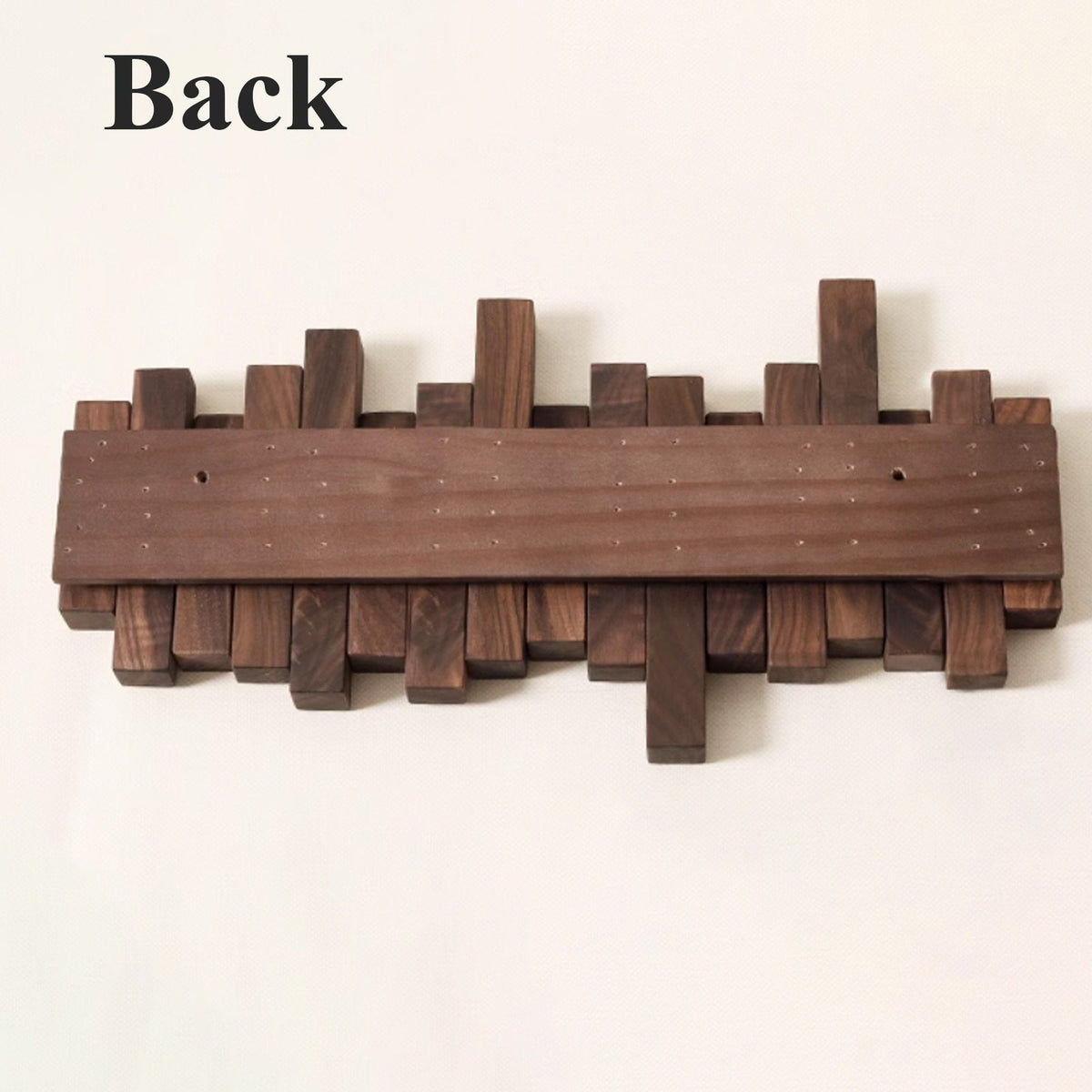 Piano Coat Hooks, Walnut or Oak Wall Rack for Coats & Keys