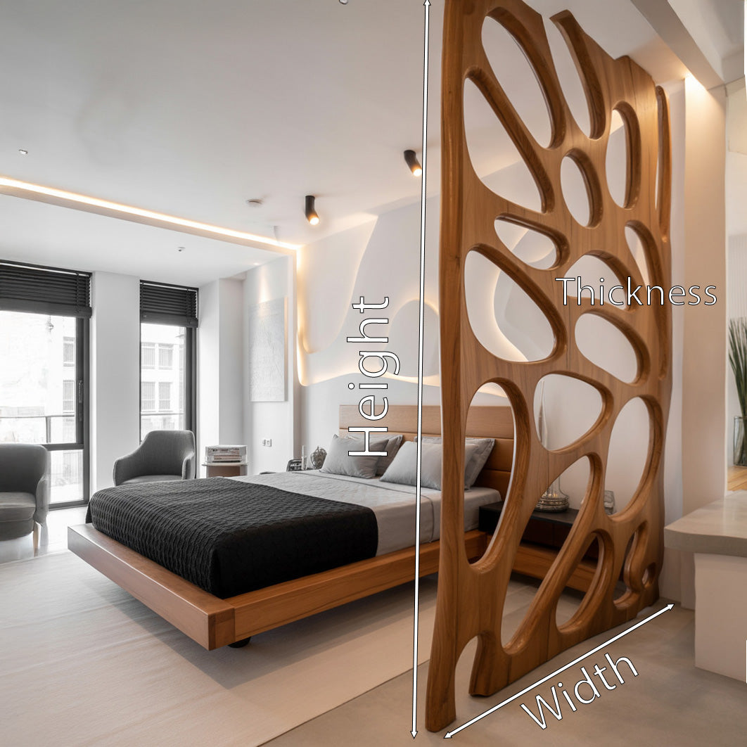 Artistic Room Divider With Sculptural Design For Bedroom Or Living