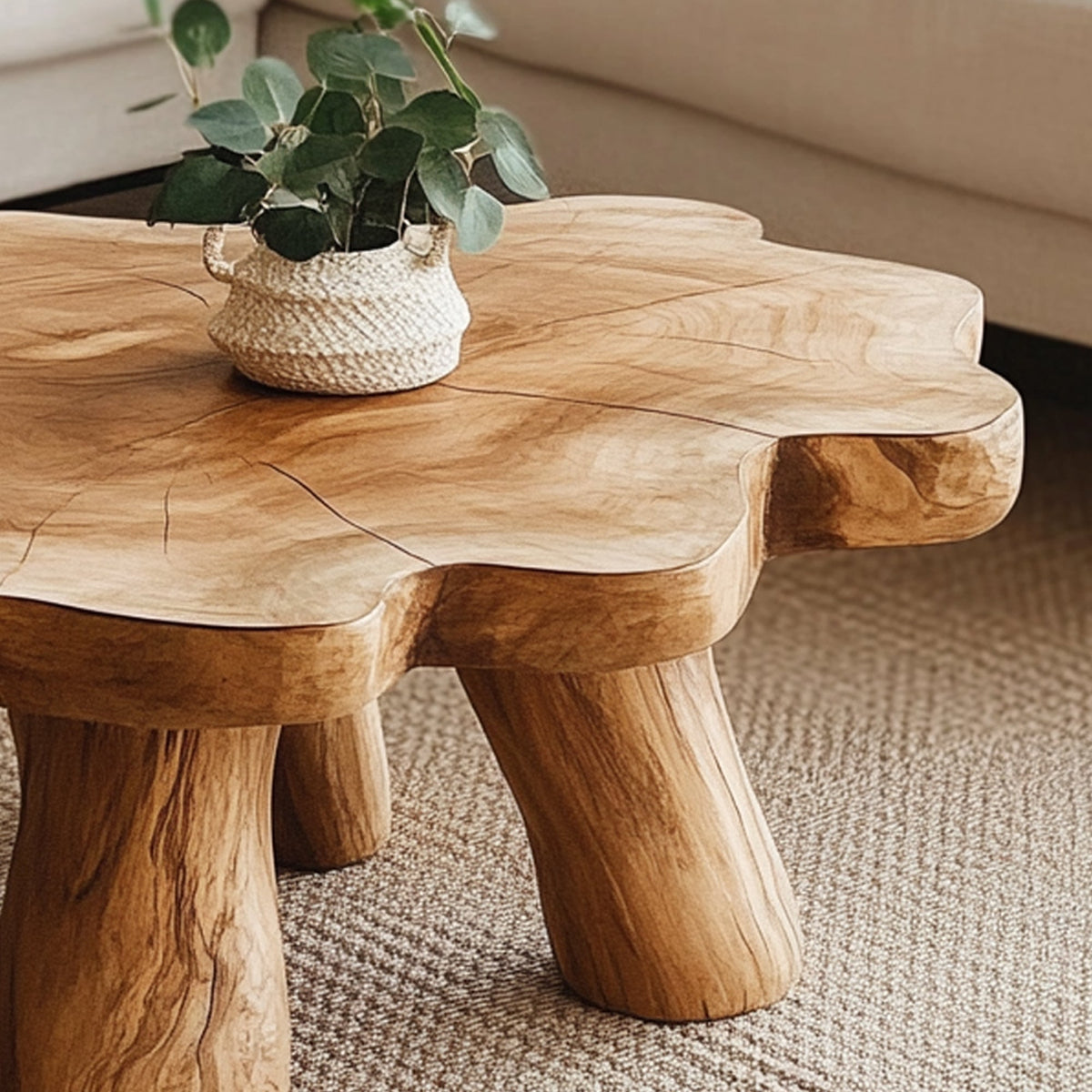 Farmhouse Living Edge Coffee Table With Reclaimed Wood