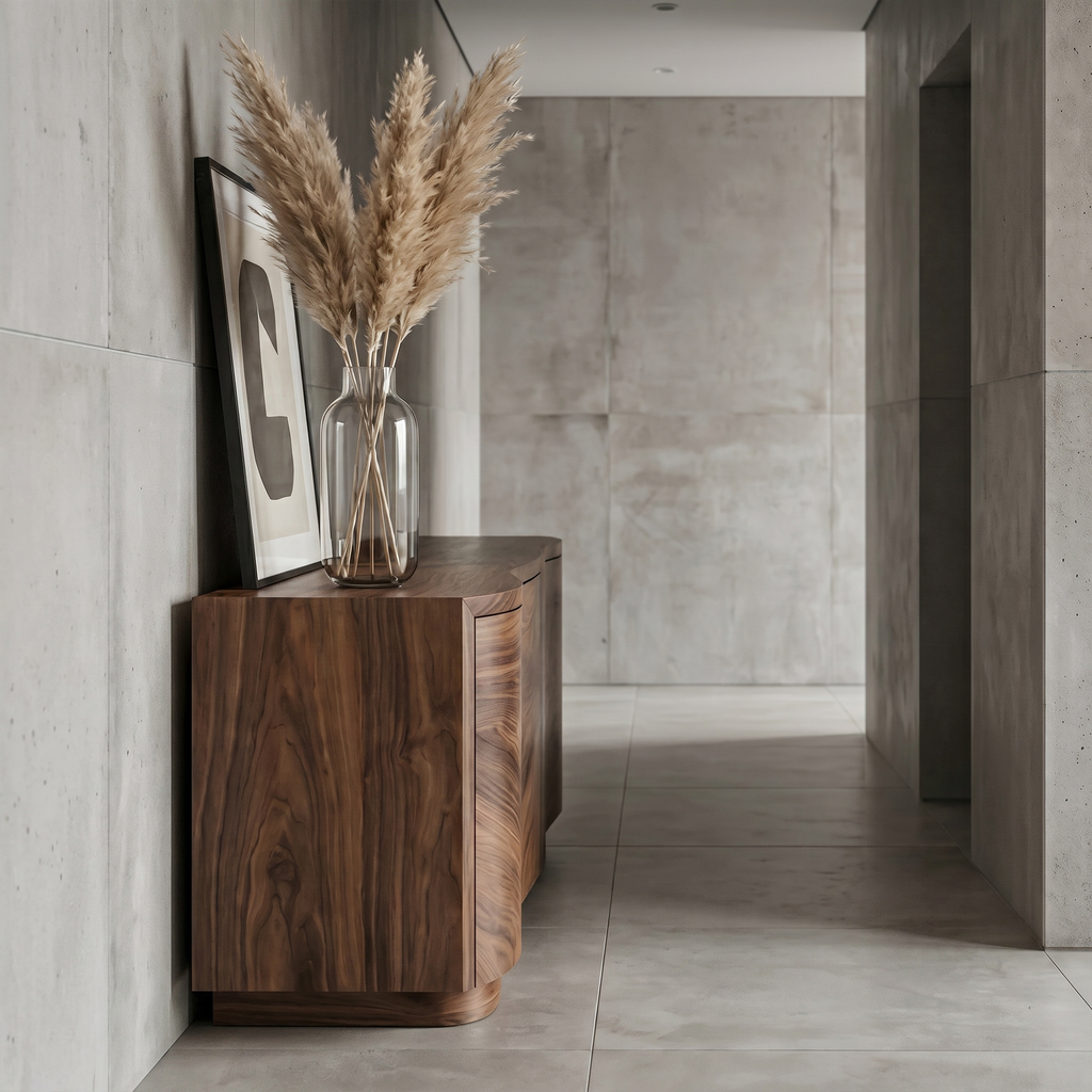 Sideboard Cabinet, Rustic Mid Century Solid Wood Storage Credenza
