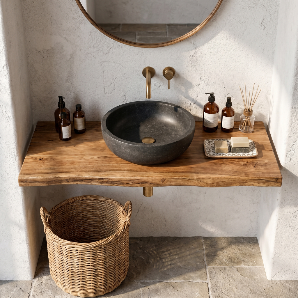 Rustic Organic Bathroom Vanity