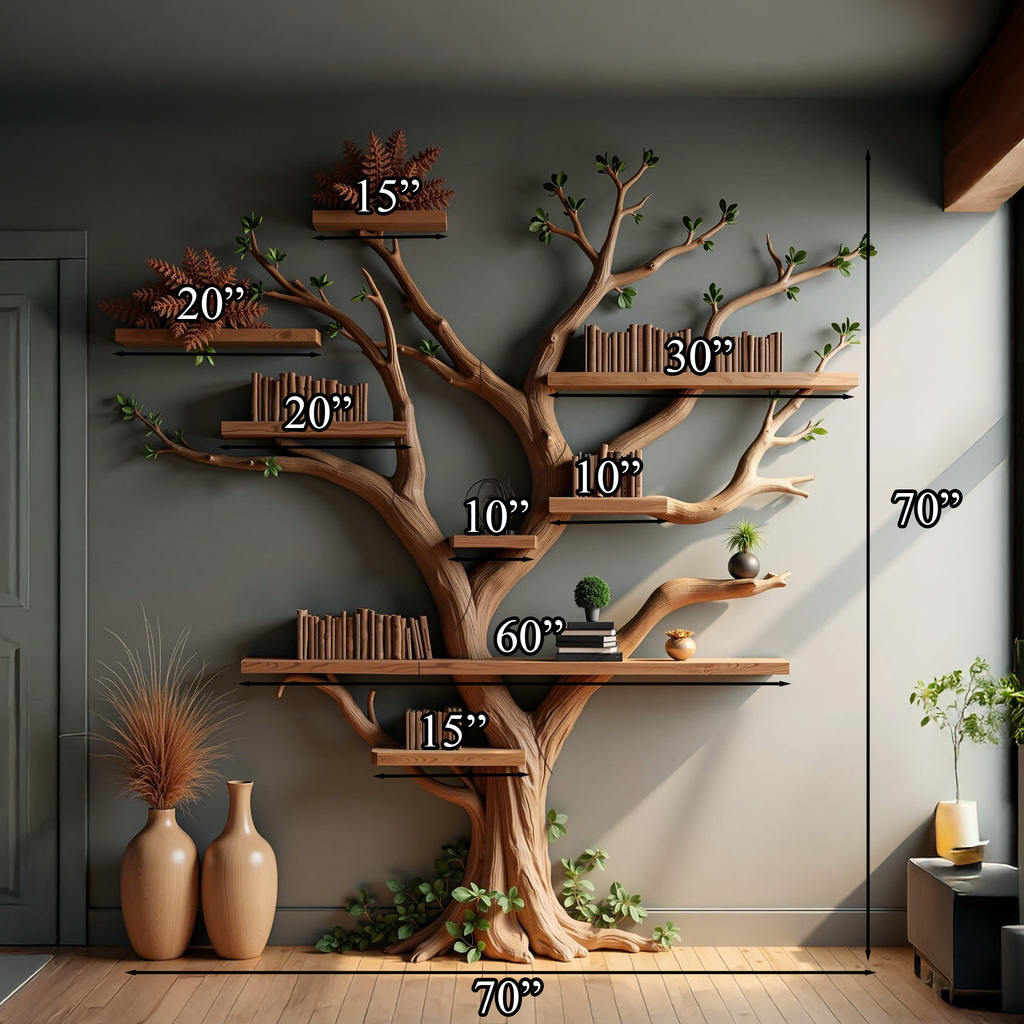 Live Edge Bookshelf Rustic Modern Shelf Decor Home