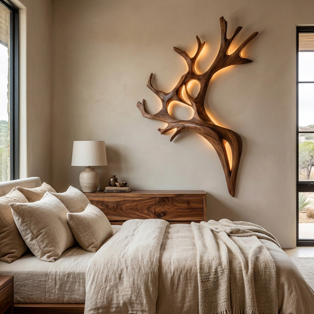 Artistic Wooden Wall Light For Home Decor