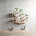 Driftwood Branch Shelves Carving Floating Bookshelf Wall