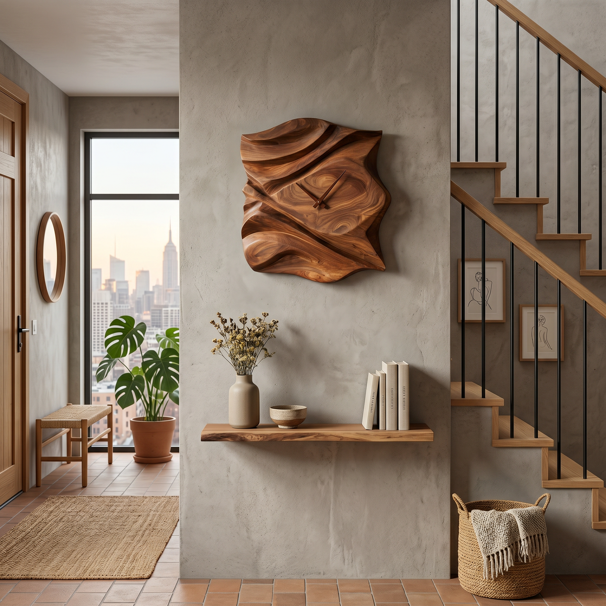 Contemporary Wooden Wall Clock