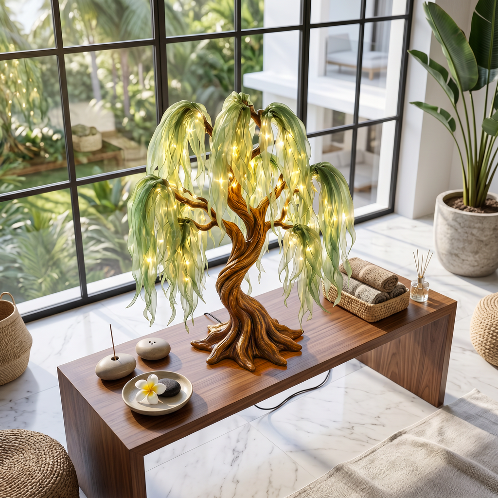 Contemporary Sculptural Tree Table Lamp For Living Room