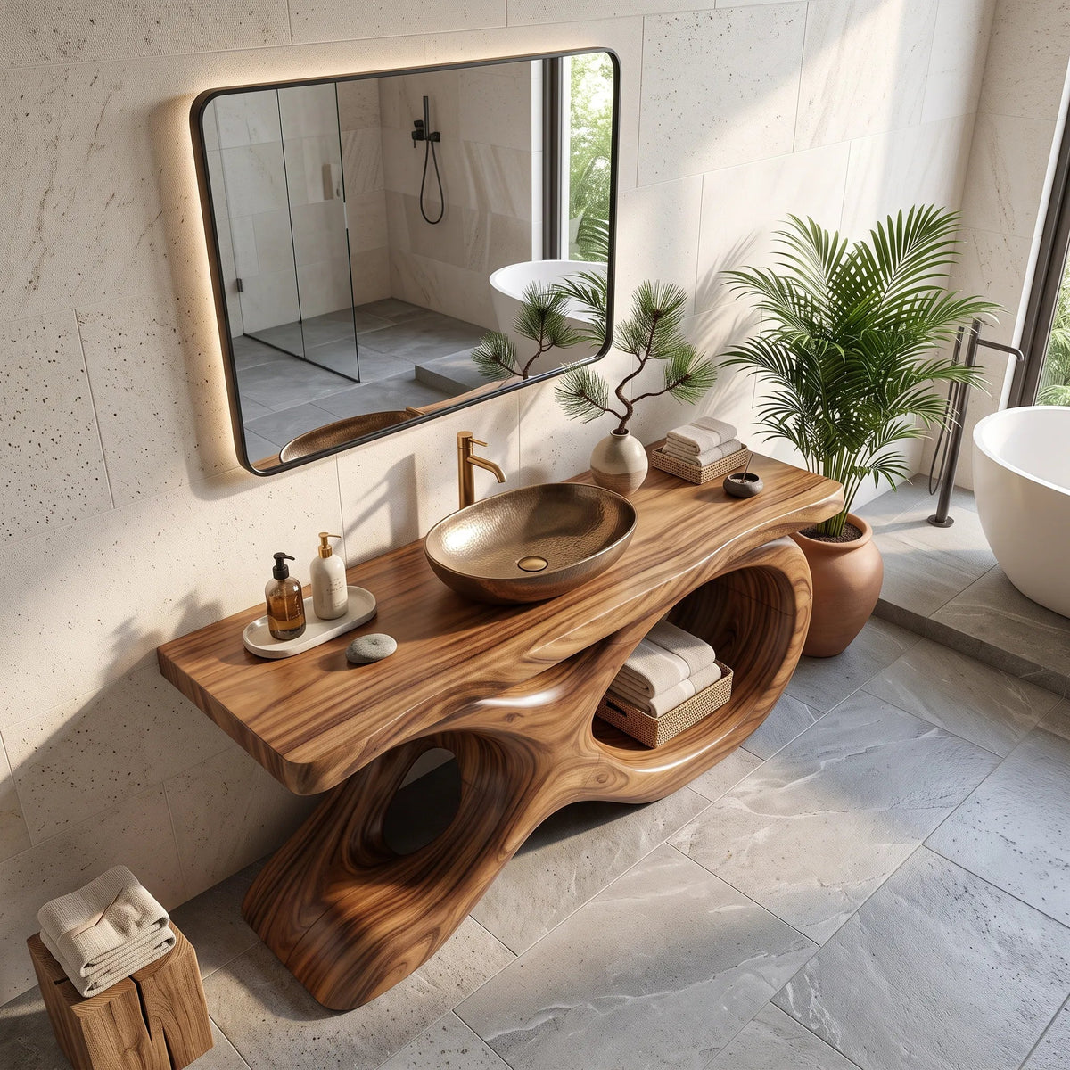 Mediterranean Bathroom Vanity Cabinet Luxury Villa